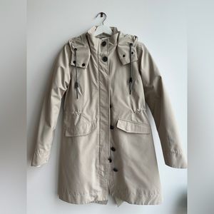 Cole Haan Zerogrand 3 in 1 waterproof trench coat in sand, size Small